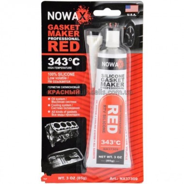 Герметик высокотемпературный профессиональный красный NOWAX NX37309 GASKET MAKER RED 85g +343С