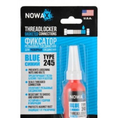 Фиксатор резьбы синий для разборных соединений NOWAX NX21139 THREADLOCKER BLUE 10g