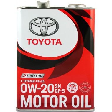 Олива моторна синтетична Toyota "0W20 SN+/GF-5", 4л